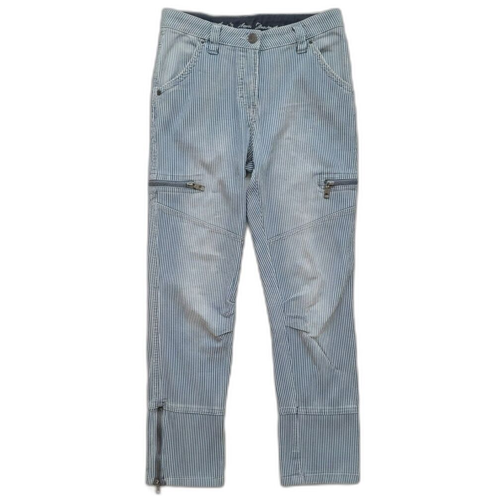 VTG Blue Willi's Striped Cargo Pants Y2K Gorpcore Utility Trousers 34 Gorpcore